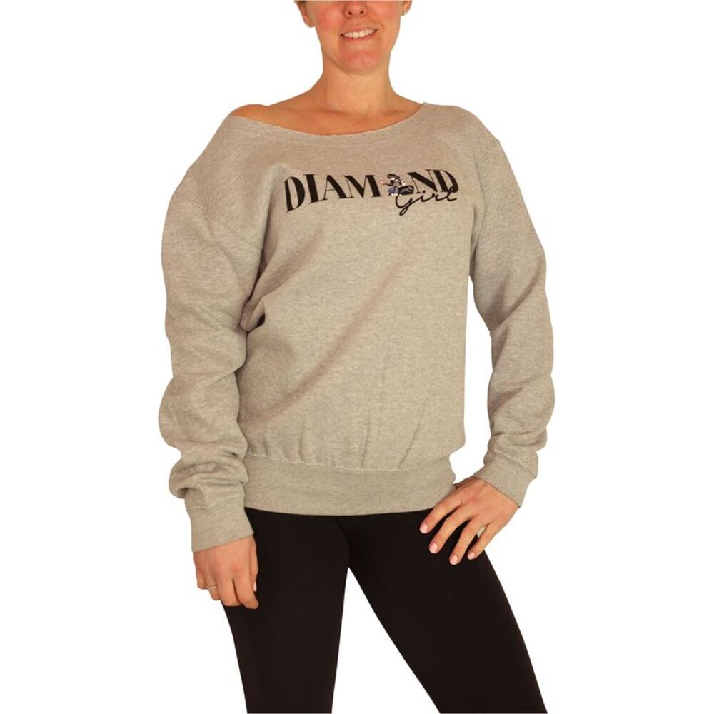 Elevenparis Womens Diamond Girl Sweatshirt, Grey, S, DM
